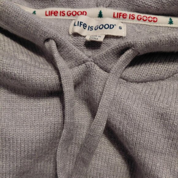 NWT Life is Good Gray Hooded Gingerbread Man Sweater - Picture 2 of 5